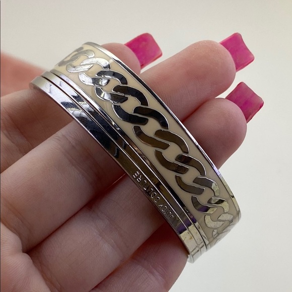 💛 Juicy Couture Silver Braided Bangle Trio - Picture 3 of 5